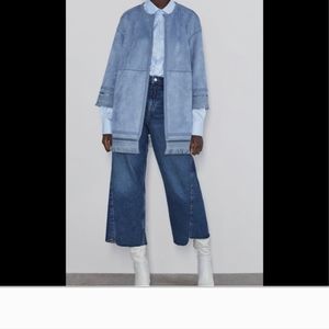ZARA Faux suede blue jacket
